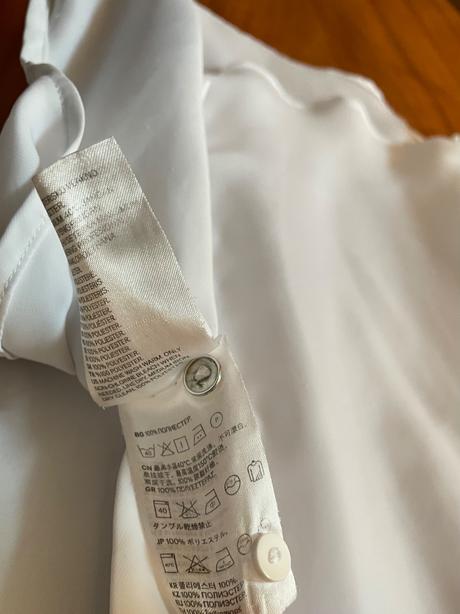 H&m biela voľná šifónová košeľa s dlhým rukávom, h&m,32