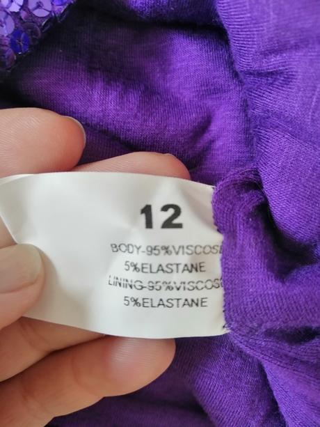 Luxus fialové flitrové párty šaty asos, v40, 40