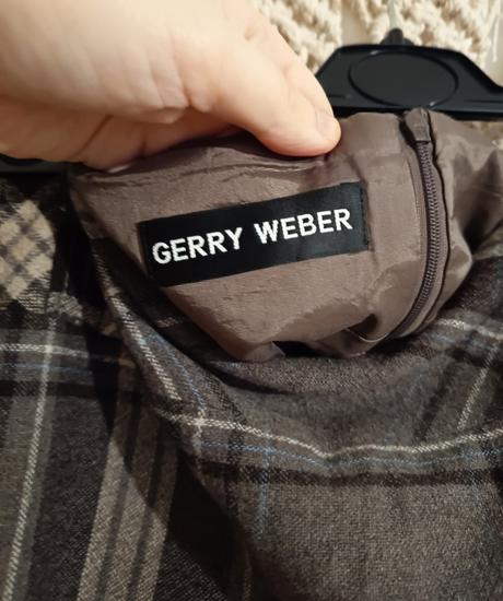 Karovaná hnedá sukňa, gerry weber,xl