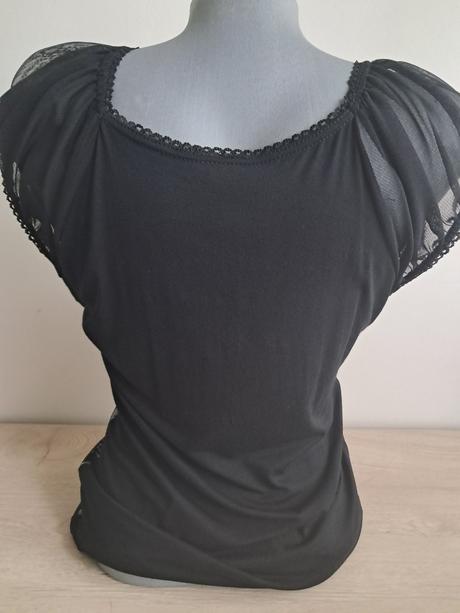 Čierny čipkovaný top bodyflirt, bonprix,40