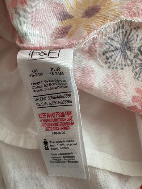 Šaty pre dievčatko, f&f,92