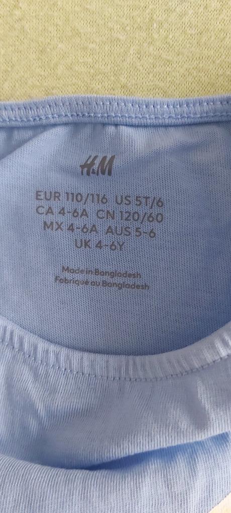 Tričko modré s citrónom h&m 110/116, h&m,110