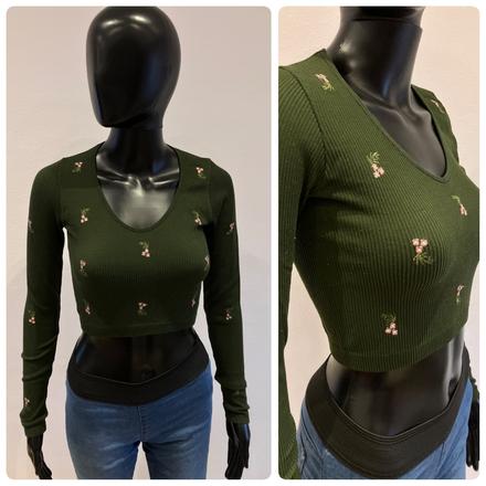 Dámske krátke rebrované tričko stradivarius (s), stradivarius,s