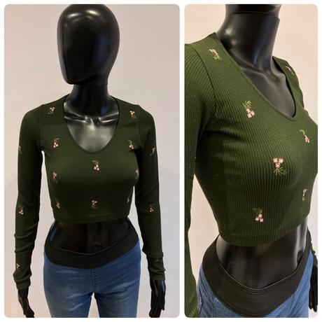 Dámske krátke rebrované tričko stradivarius (s), stradivarius,s