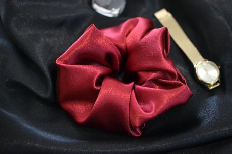 Bordová maxi scrunchie gumička, 