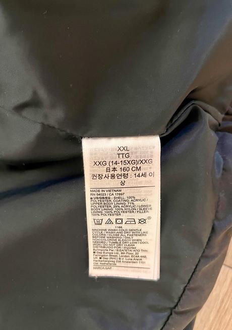 Teplá nepremokavá zimná bunda, gap,158