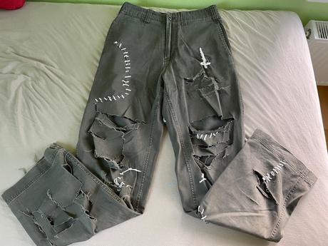 Handmade roztrhane rifle, kenvelo,34