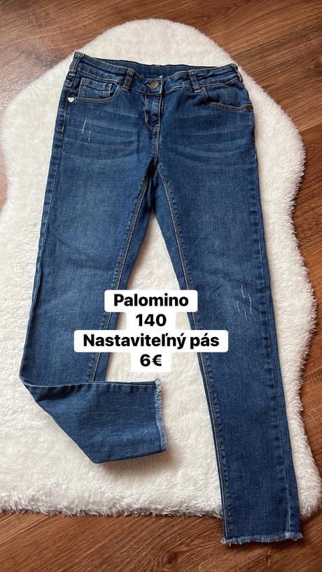 Džínsy s nastaviteľným pásom, palomino,140
