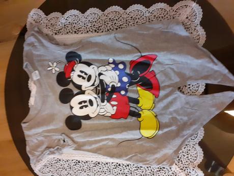 Dievcenske tricko s obrazkom mickey a minnie mause, h&m,116