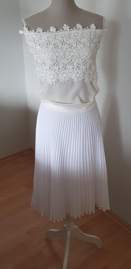 Biely top s čipkou, s