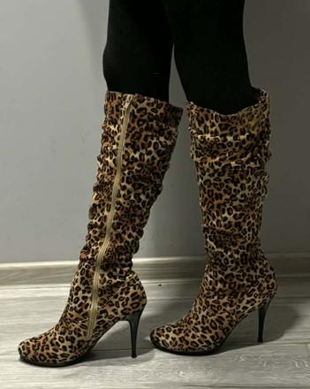 Čižmy s leopardím vzorom, 39