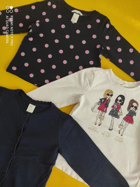 2 x tenká mikina + 1 x pulovrík, h&m,98