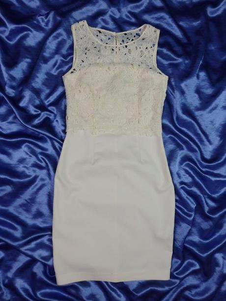 Kvalitné biele spoločenské šaty, h&m,xs