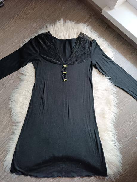 Šaty čierne s čipkou veľ. m, m
