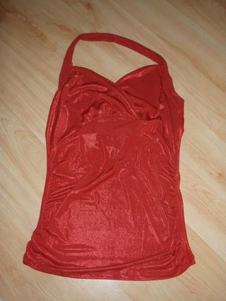 Červený lesklý top, m