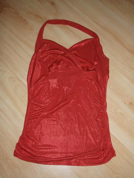 Červený lesklý top, m