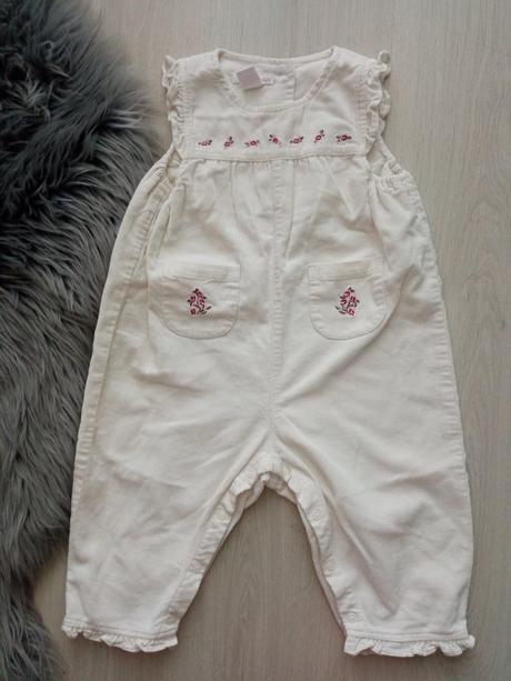 Nohavice menčestrové na traky s kvetmi h&m, h&m,80