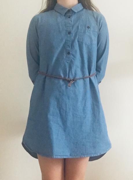 Rifľové šaty, h&m,146