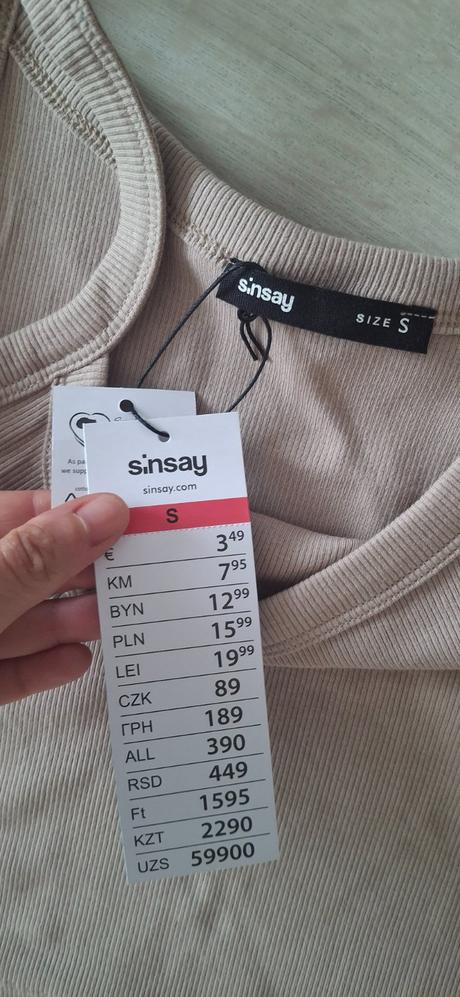 Rebrovaný crop top, sinsay,s