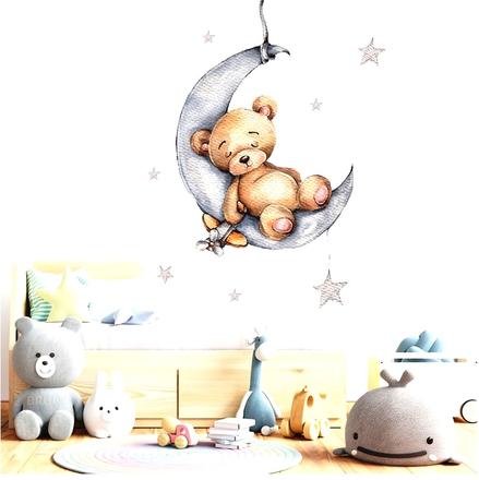 Nálepka na stenu - spiaci macko, 