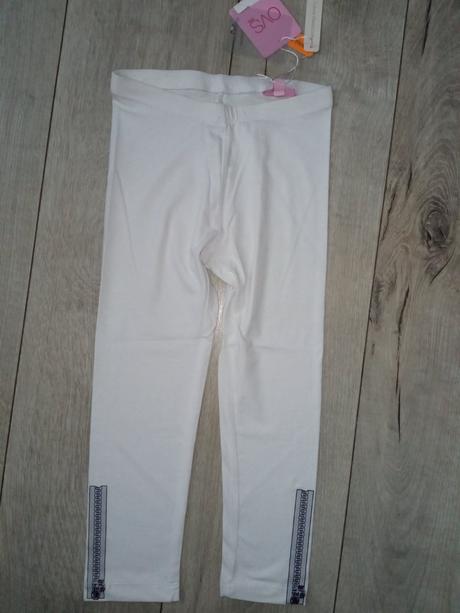 Biele capri legíny s potlačou zipsu ovs (7-8 r.), ovs,128