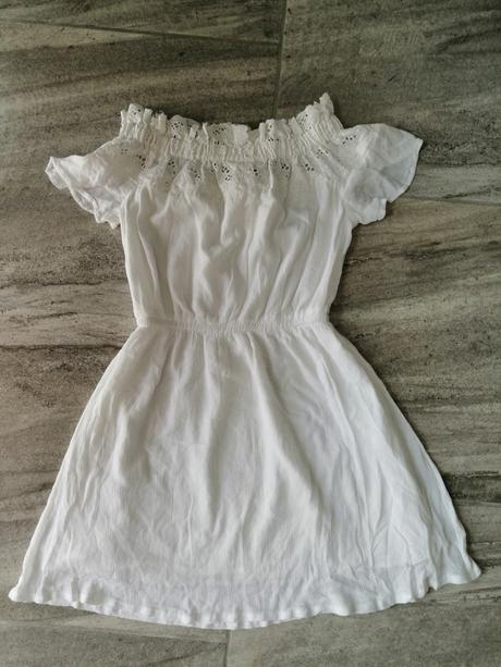 Biele jemné bavlna krajkové šaty ham, v34, h&m,34