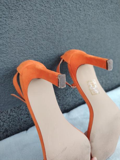 Letné oranžové sandálky na podpätku, mohito,40