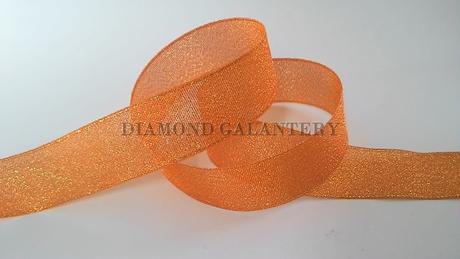 Stuha brokátová 25 mm - oranžová,
