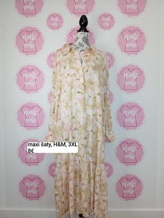 Bavlnené maxi šaty, h&m,xxxl