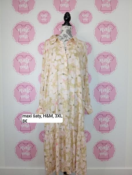 Bavlnené maxi šaty, h&m,xxxl