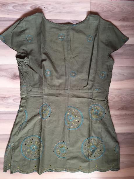 Tmavozelená vyšívaná blúzka - tunika, s