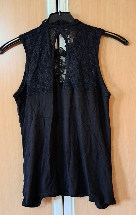 Čierny top s čipkou, orsay,s