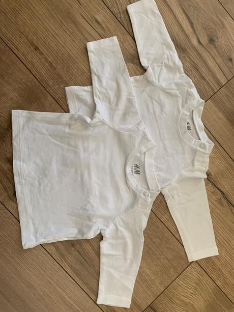 Detské biele tričká 56, h&m,56