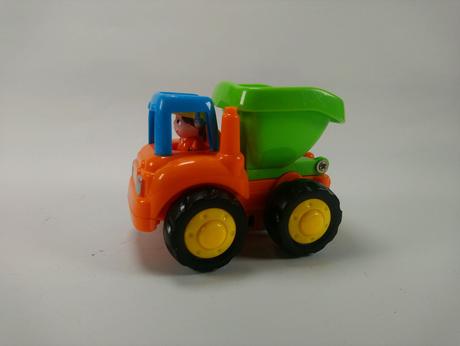 Oranžový mini nákladiak na zotrvačník, 10 cm,