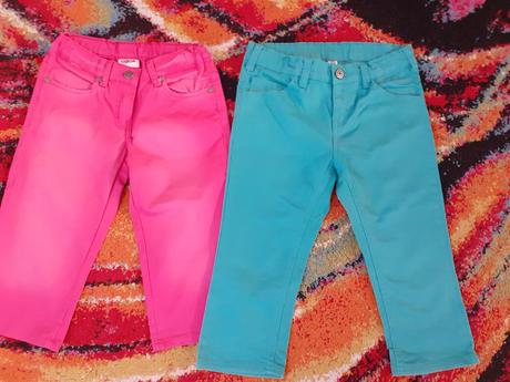 Tyrkysové capri nohavice, hema,146