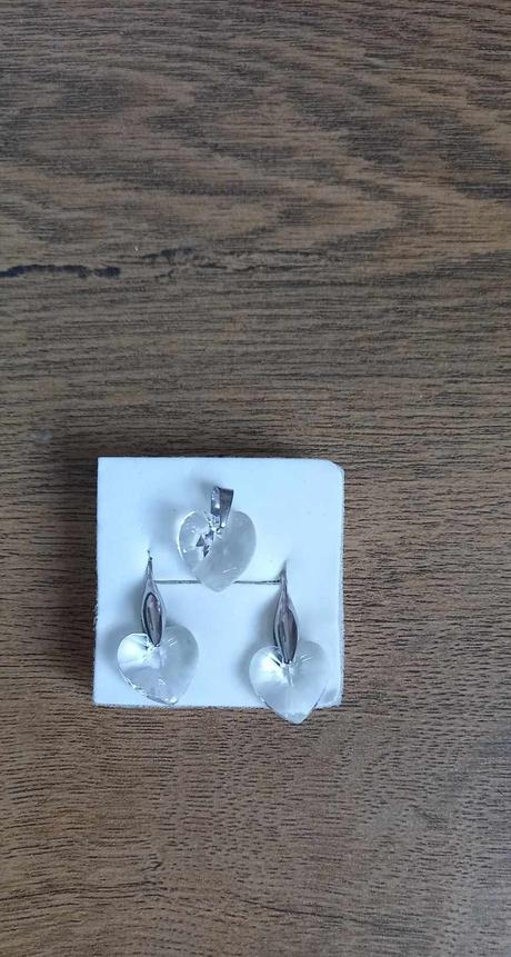 Swarovski náušnice a náhrdelník - srdiečka, swarovski
