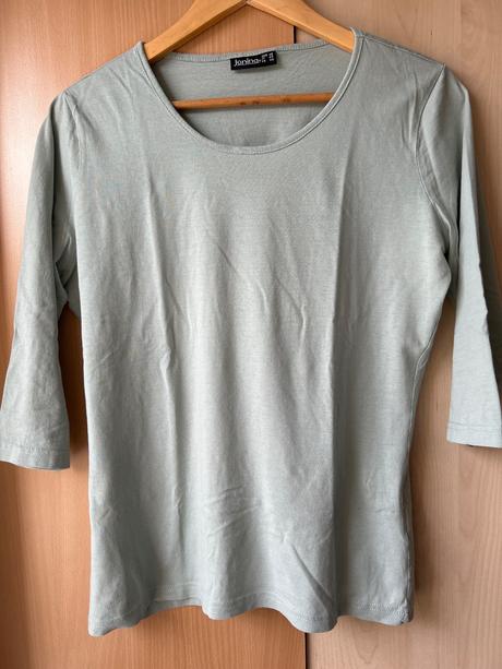 Zelenkavé tričko s 3/4 rukávmi-40, kik,40