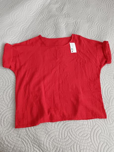 Červená bavlnená blúzka, m