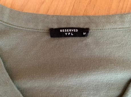 Khaki top, reserved,m