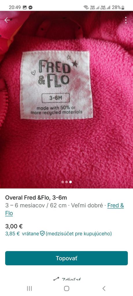 Overal f&f, velk 62, f&f,62