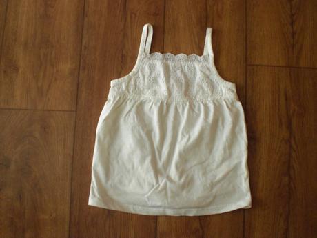 Biele tielečko s madeiroua kvetinkami 2-3 roky top, f&f,98