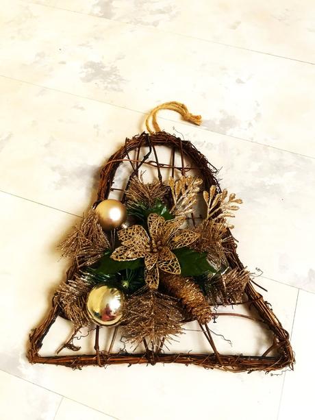 Naturálny vianočný zvon na dvere/kozub, 