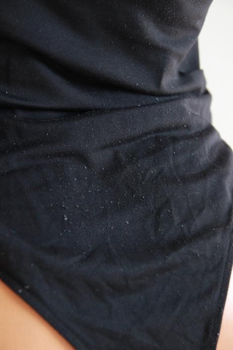 Čierny body top, nosený, m, m
