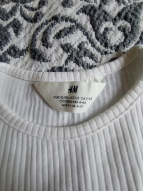 Tričko biele, h&m,110