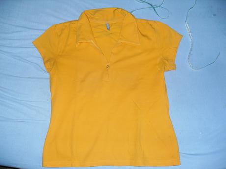 Oranžové tričko s golierikom, amisu,l