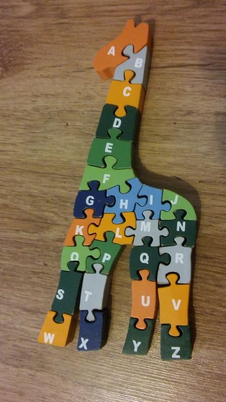 Drevené puzzle žirafa, 