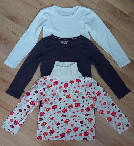 3x tričko s dlhým rukávom 98/104, lupilu,104