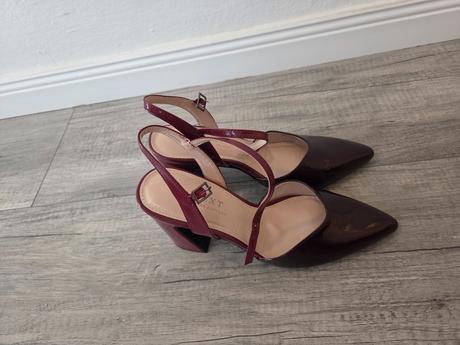 Bordové lakované lodičky, next,41