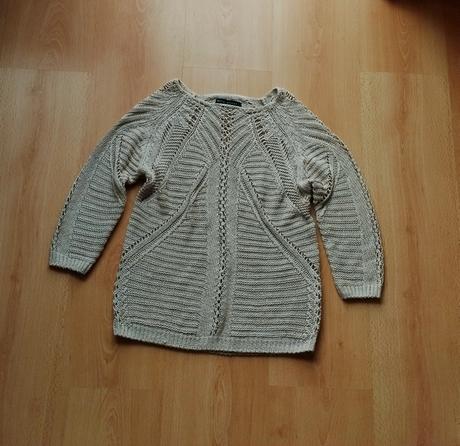 Ažúrový pletený sveter, gate,s