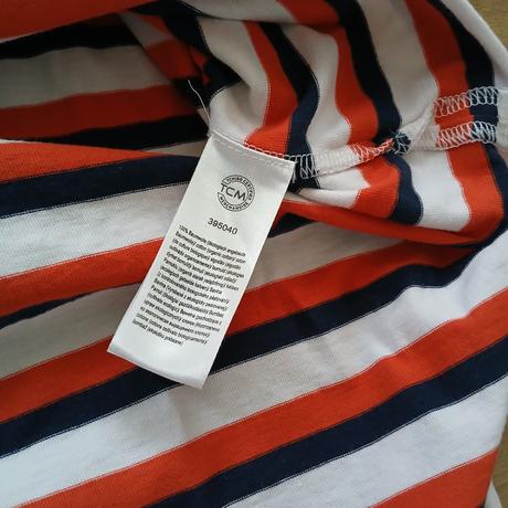 Bielo-červeno-modré pásikavé dlhé bavlnené šaty, tchibo,46